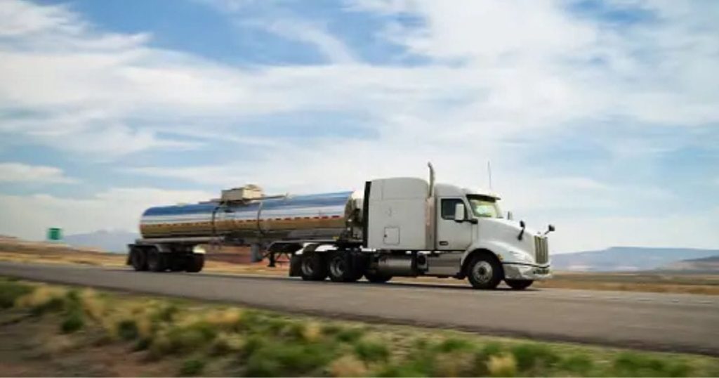 The capacity of a fuel tank truck ranges from 3,000 to 11,600 gallons